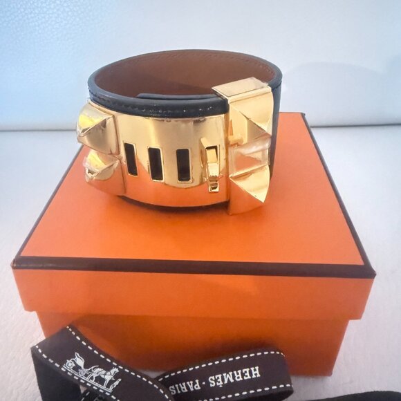 AUTHENTIC HERMES Collier de Chien bracelet BLACK - Picture 5 of 10